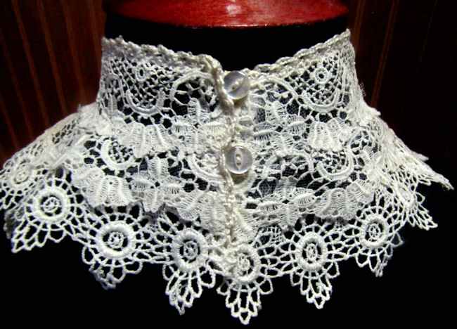 close up 2 vintage victorian antique dickey high collar