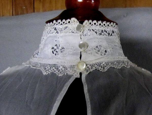 close up 3 vintage antique dickey collar irish lace and whitework