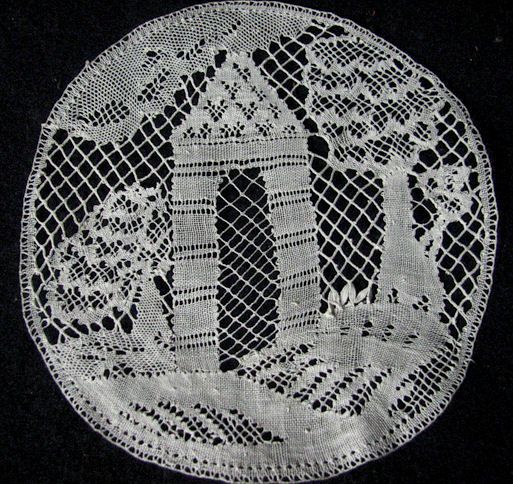 vintage figural lace doily