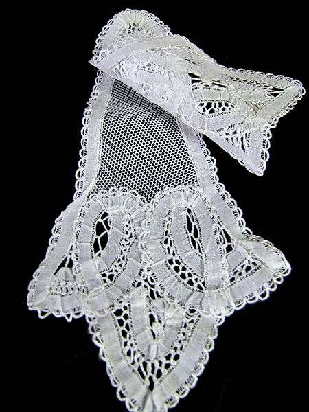 close up vintage antique victorian handmade lace jabot