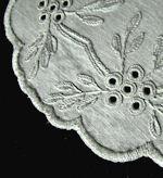 vintage antique white linen handmade lace doily