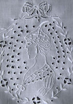 vintage antique white linen wedding towel