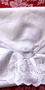 single vintage pillowcase pillowslip envelope style ruffled lace