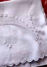 single vintage pillowcase handmade lace and whitework