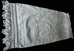 antique bolster pillowcase society silk embroidery deep lace