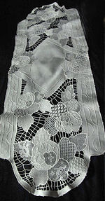vintage antique table runner dresser scarf handmade lace sampler