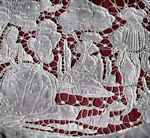 vintage antique figural lace pillow cover