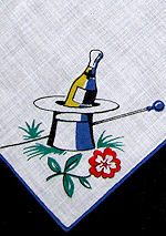 vintage linen cocktail napkins with top hat
