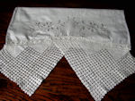vintage antique pillowcase handmade lace & embroidery