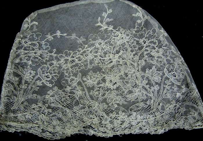 close up vintage alencon lace tea cozy cover