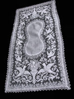 vintage table runner dresser scarf figural lace birds