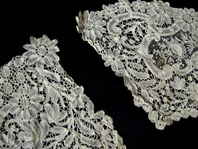 close-up edge antique victorian brussels lace collar