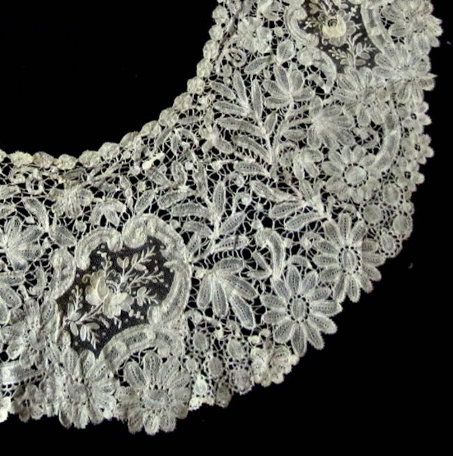 neckline victorian antique brussels and point de venise lace collar