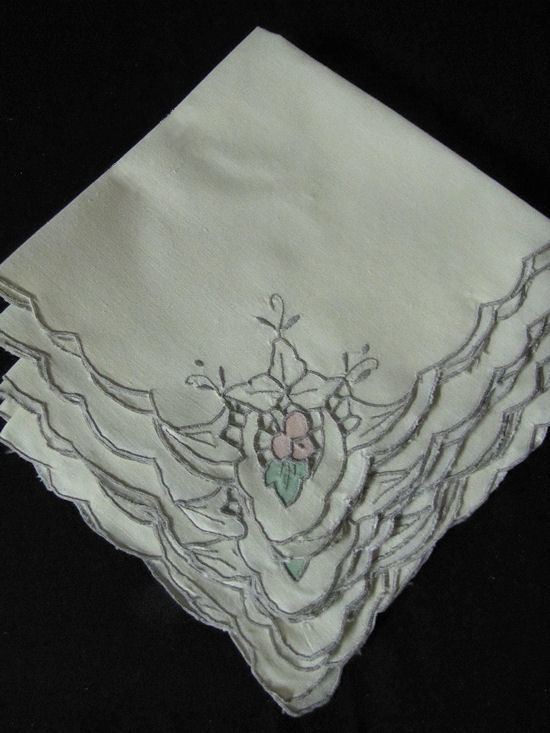 vintage linen dinner napkins