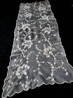 vintage antique table runner dresser scarf tambour lace