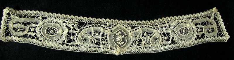Victorian antique handmade Brussels lace high collar