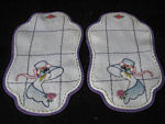 pair vintage southern belle doilies handmade