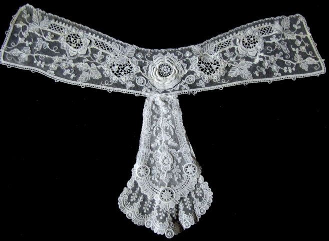 vintage antique point de venise lace collar
