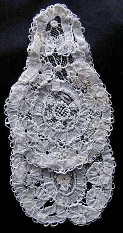 vintage antique victorian jabot Brussels lace