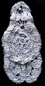 vintage antique victorian jabot Brussels lace