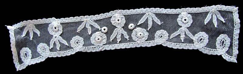 vintage antique victorian collar dress insert Brussels lace