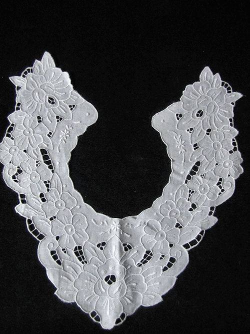 vintage antique dress collar cutwork lace