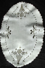 vintage table runner dresser scarf handmade lace and embroidery