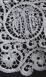 12 antique cantu lace cocktail napkins monogrammed T
