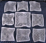 9 piece cocktail napkins set white linen handmade lace