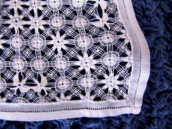 close up 1 vintage white linen cocktail napkins set handmade lace