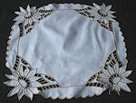vintage figural cutwork lace doily