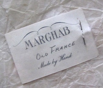 close up original Marghab paper label