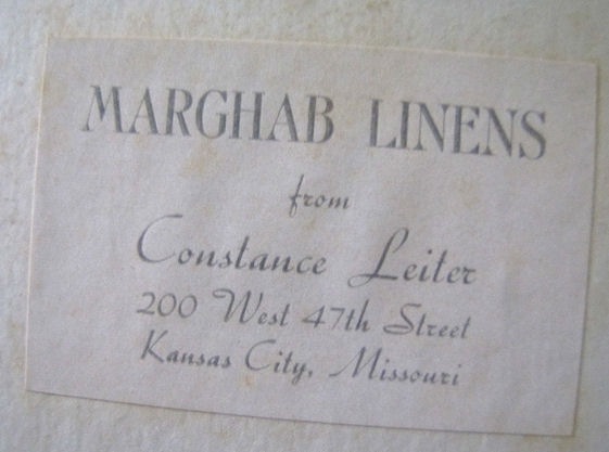 inside original Marghab table linens box