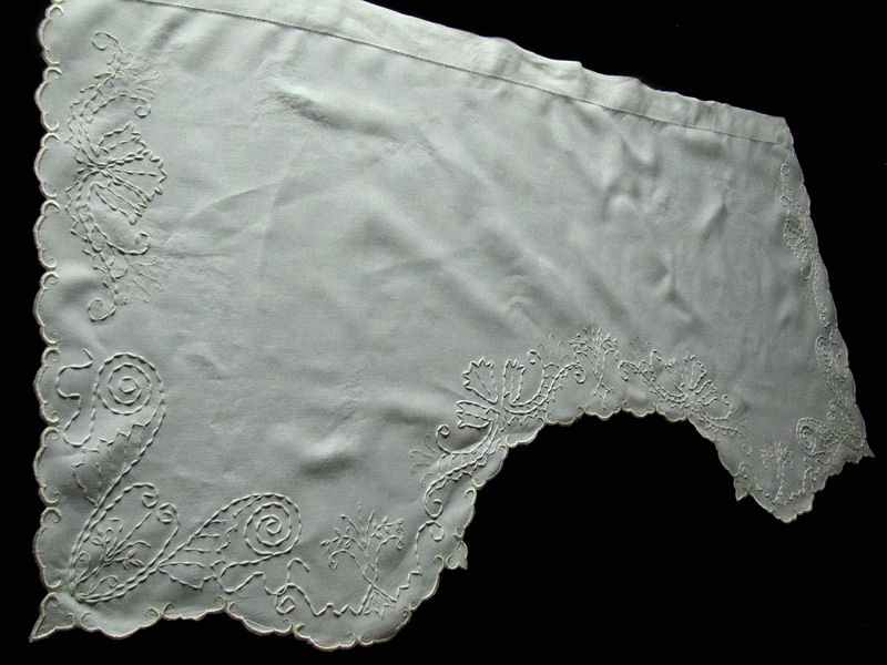 antique hand embroidered layover pillow sham