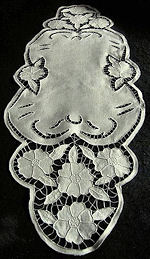 vintage antique linen table runner dresser scarf handmade cutwork lace
