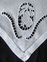 vintage white linen dinner napkins handmade cutwork lace