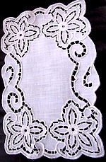 vintage linen table runner dresser scarf handmade lace