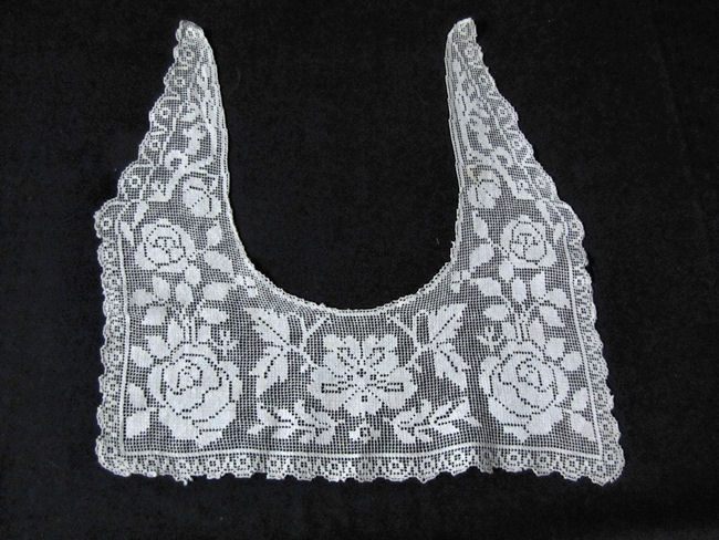 vintage handmade lace collar with roses