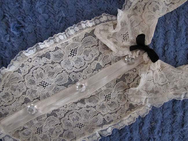close up vintage antique  lace dickey collar