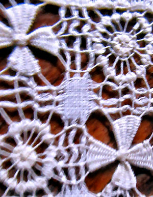 vintage  antique handmade needle lace doily