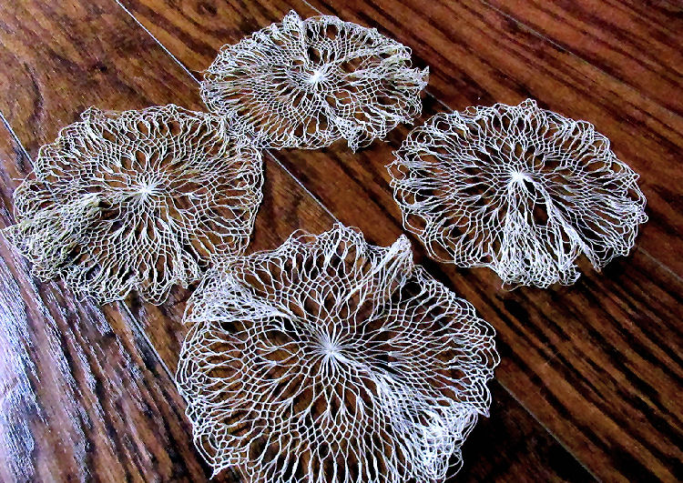 set of 4 vintage  antique handmade lace doilies