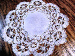 vintage antique doily white linen handmade cluny lace
