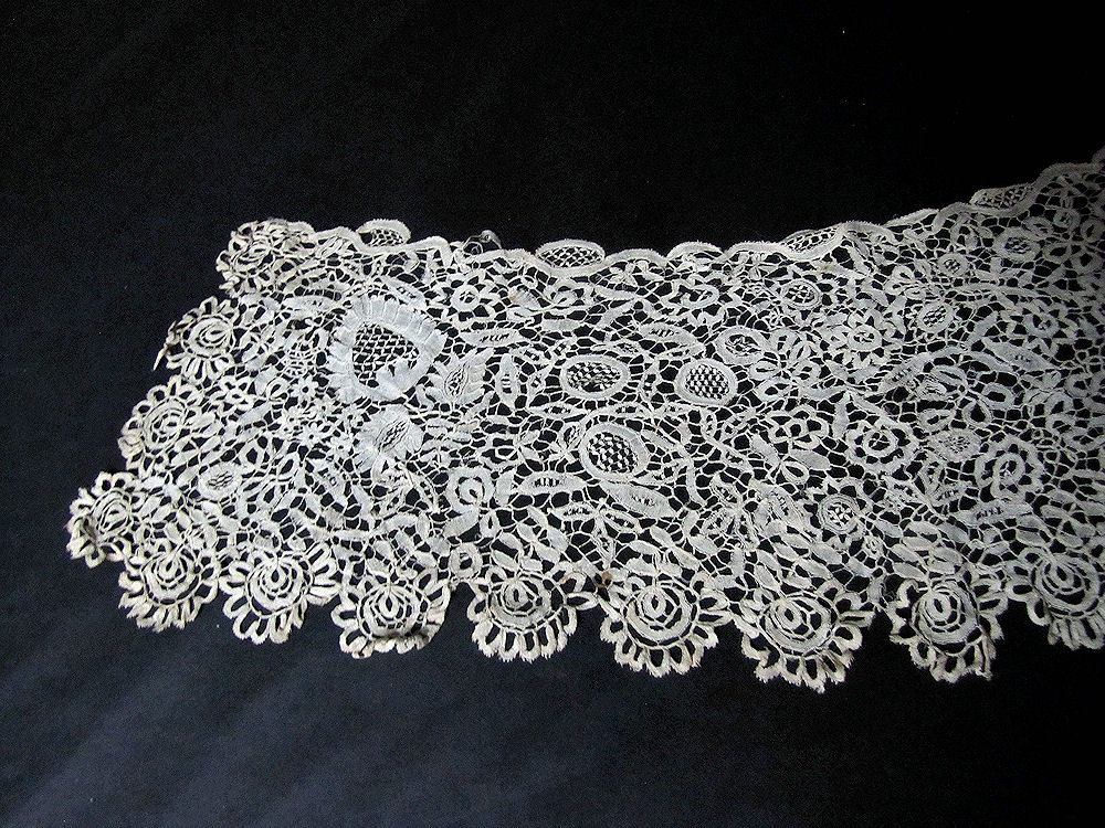 close up vintage antique handmade lace collar