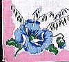 vintage floral print hanky blue flowers