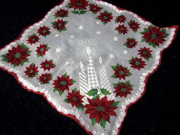 vintage Christmas Candles hanky