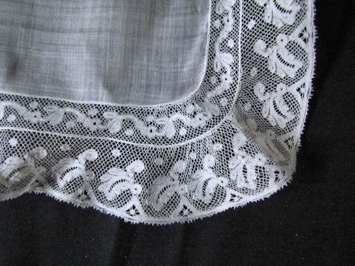 antique wedding brides hanky ruffled lace