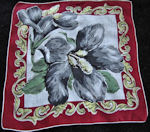vintage floral print hanky hybiscus