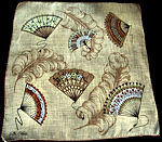 vintage Erin O'Dell fans and plumes hanky