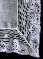 vintage antique wedding brides hanky French lace