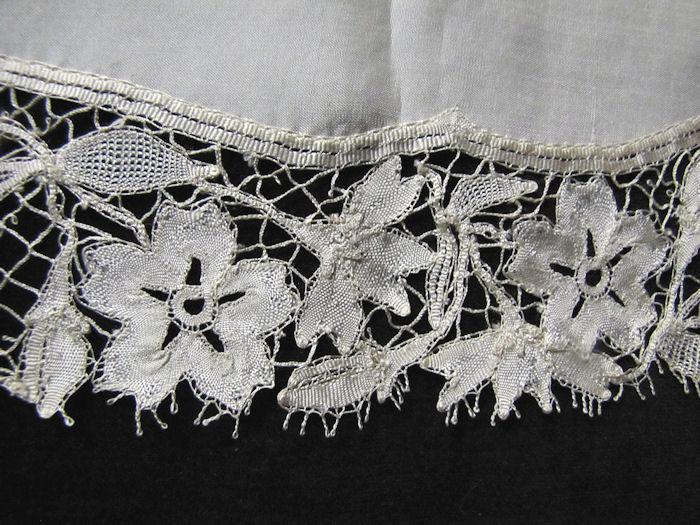 close up 3 vintage antique wedding brides hanky handmade lace